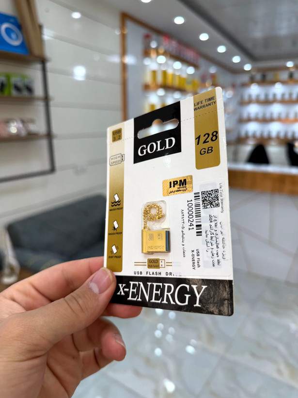 فلش مموری ایکسانرژی مدل GOLD | ظرفیت 128 گیگابایت USB 3.2 با گارانتی مادامالعمر