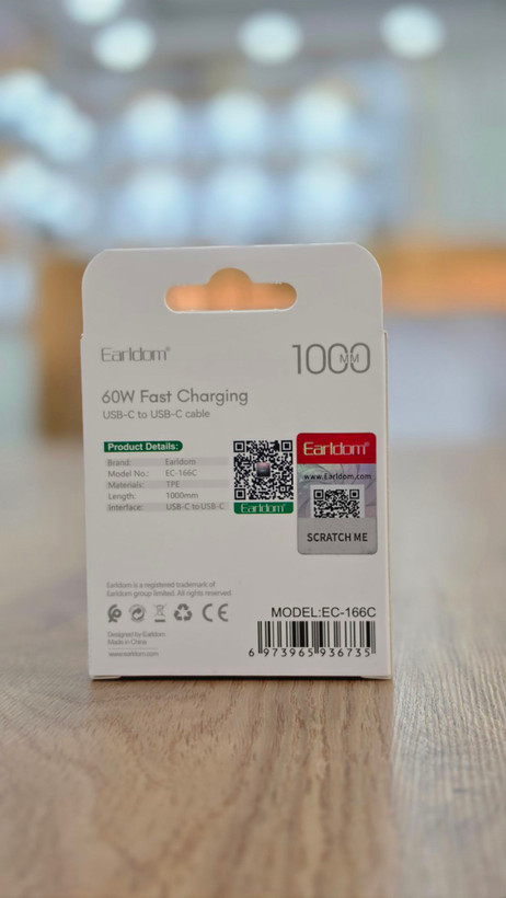 کابل شارژ 60 وات Earldom | مدل EC-166C (پشتیبانی از فناوری Fast Charging)