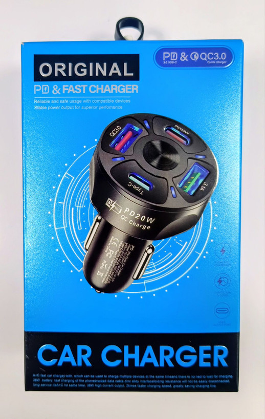 شارژر فندکی ۳۸ وات ILETD مدل HC-358 | شارژ سریع PD 3.0 و QC 3.0 با بدنه آلومینیومی| شارژ هوشمند چند دستگاه همزمان