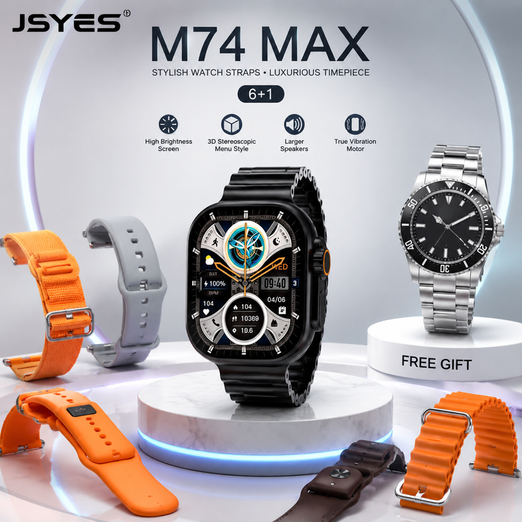 ساعت هوشمند JSYES M74 MAX (بههمراه ساعت هدیه رایگان!) | طراحی DYNAMIC ISLAND و پکیج 6+1