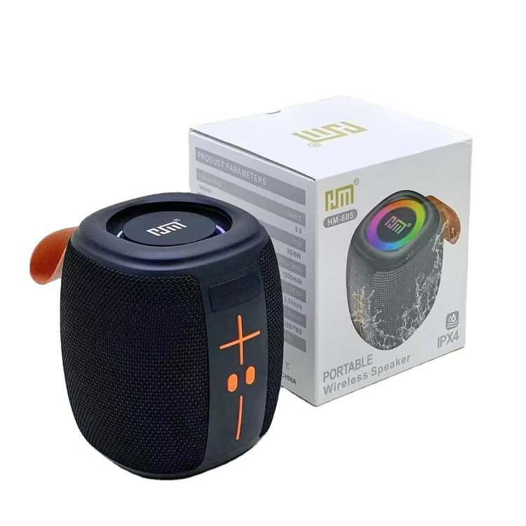 اسپیکر بلوتوثی HM-805 | صدای شفاف، نور RGB، ضد آب و مجهز به رادیو FM