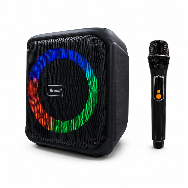 اسپیکر کارائوکه بلوتوثی Brodu BTS‑1935 | با میکروفون بیسیم و نور RGB