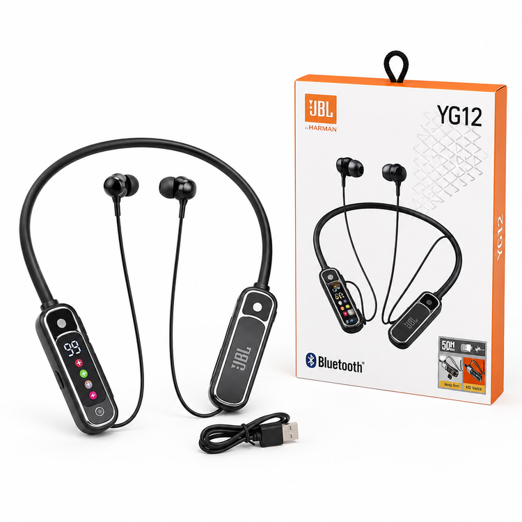 هندزفری گردنی JBL مدل YG12 | نمایشگر LED و پشتیبانی از کارت حافظه