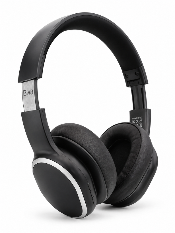 هدفون بیسیم Biva مدل HD‑02 بلوتوث 5.3 با شارژدهی 70 ساعته + پشتیبانی از AUX