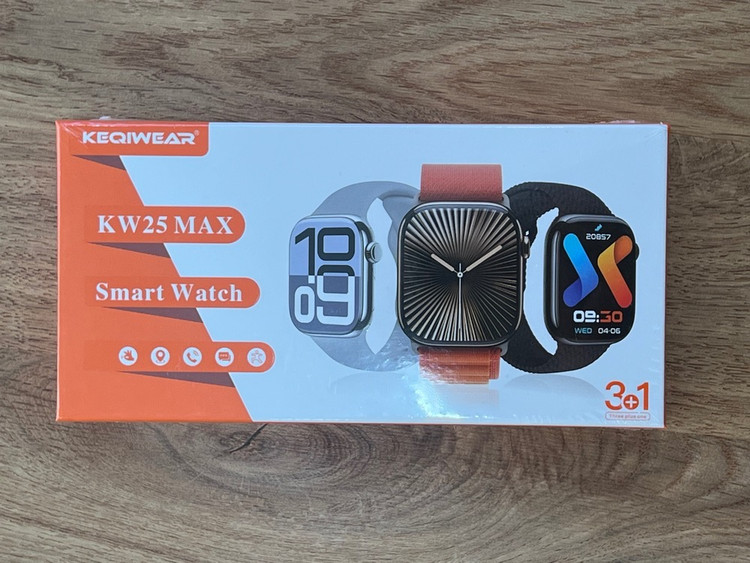 ساعت هوشمند KEQIWEAR مدل KW25 MAX | صفحه 2.01 اینچ | مکالمه بلوتوثی | پکیج 3 بند