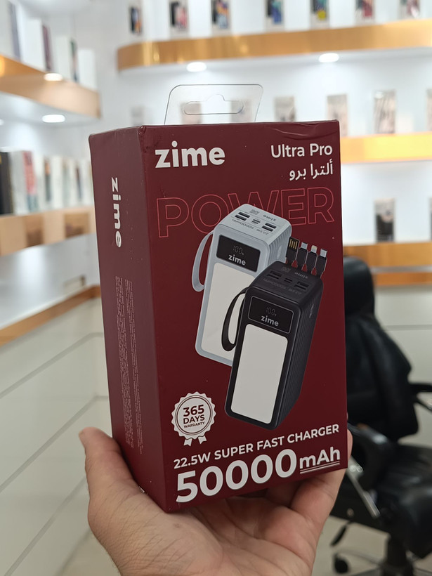 پاوربانک ۵۰۰۰۰ میلیآمپر Zime مدل B15 Ultra Pro توان ۲۲.۵ وات (دارای ۴ کابل متصل و چراغ قوه)