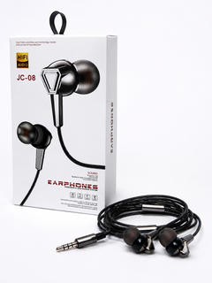 هندزفری سیمی JC‑08 با جک ۳.۵ میلیمتری (HiFi Audio با میکروفون و Bass قوی)