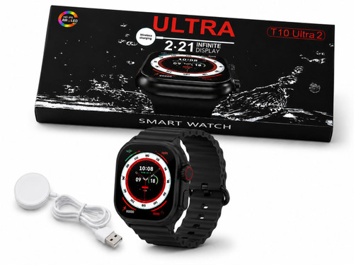 ساعت هوشمند مدل T10 Ultra 2 با صفحه نمایش ۲.۲۱ اینچی HD | شارژ بیسیم و قابلیت تماس بلوتوثی