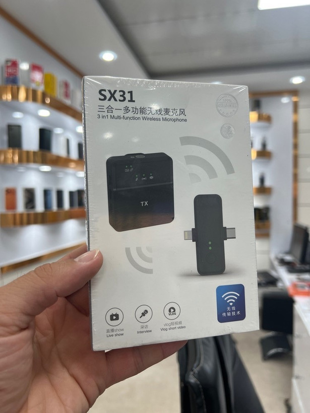 میکروفون بیسیم چندکاره ۳ در ۱ مدل SX31 با قابلیت کاهش نویز هوشمند و اتصال به گوشی و دوربین | مدل SX31