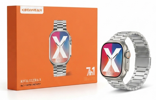 ساعت هوشمند KEQIWEAR مدل KW31 ULTRA 3 | پکیج استثنایی 7+1 (۷ بند + ۱ ساعت) | پشتیبانی از Fere Fit