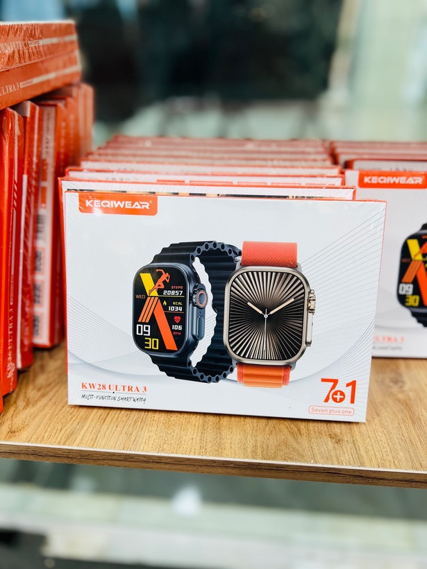 ساعت هوشمند KEQIWEAR KW28 ULTRA 3 | پک بینظیر 7+1 با قابلیت GPS و دستیار صوتی