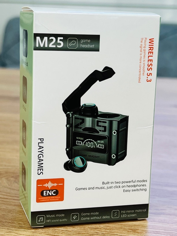 ایرپاد گیمینگ M25 | با تکنولوژی ENC، حالت مخصوص بازی و نمایشگر LED دیجیتال آینهای