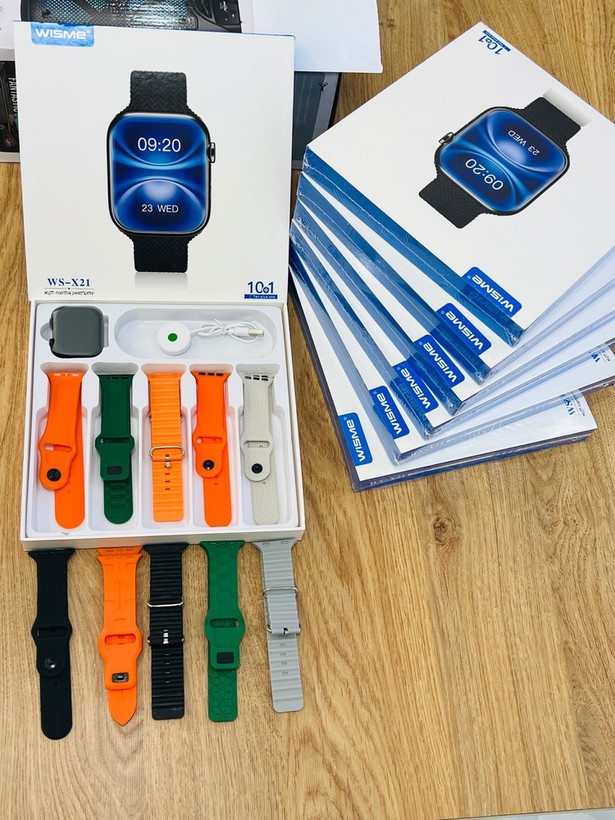 ساعت هوشمند WISME مدل WS-X21 | پک استثنایی 10+1 (یک ساعت + 10 بند متنوع)