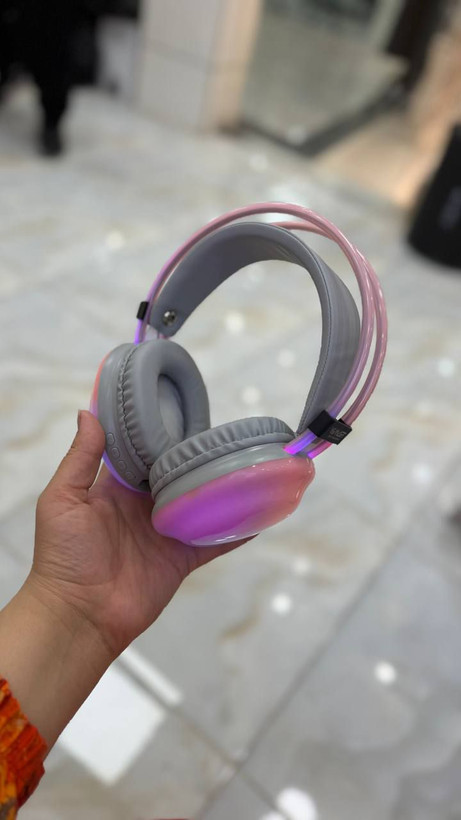 هدفون بلوتوثی و گیمینگ VSAMART مدل VS-911 | مجهز به تکنولوژی Pure Bass و نورپردازی RGB | طراحی تاشو