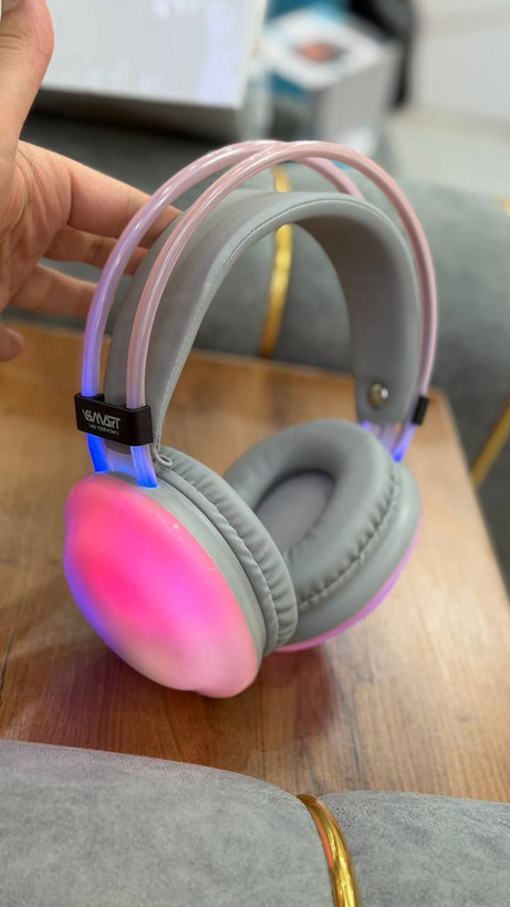 هدفون بلوتوثی و گیمینگ VSAMART مدل VS-911 | مجهز به تکنولوژی Pure Bass و نورپردازی RGB | طراحی تاشو