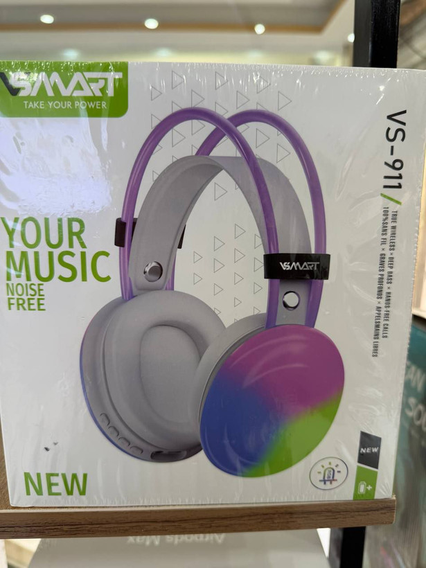 هدفون بلوتوثی و گیمینگ VSAMART مدل VS-911 | مجهز به تکنولوژی Pure Bass و نورپردازی RGB | طراحی تاشو