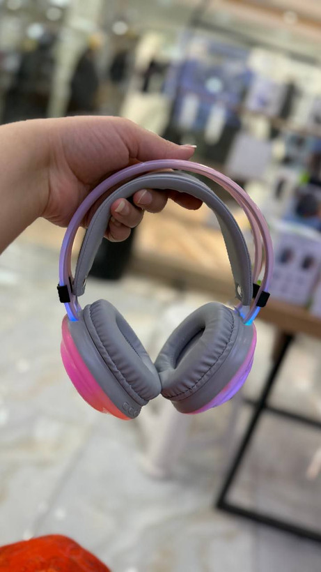 هدفون بلوتوثی و گیمینگ VSAMART مدل VS-911 | مجهز به تکنولوژی Pure Bass و نورپردازی RGB | طراحی تاشو