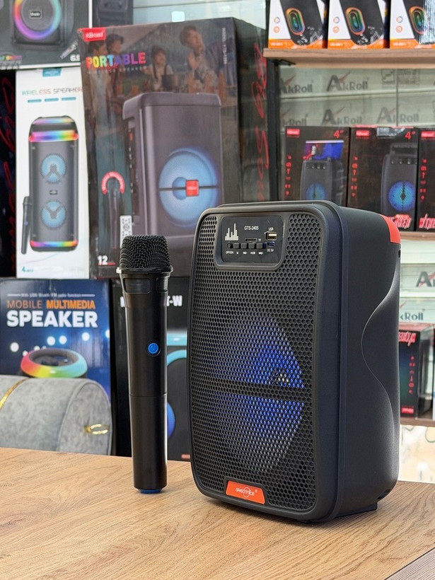 اسپیکر قابلحمل GREATNICE مدل GTS-2405 | به همراه میکروفون اختصاصی، درایور ۶.۵ اینچی و قابلیت رقص نور