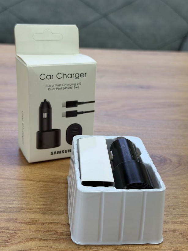شارژر فندکی سامسونگ مدل EP-L5300 به همراه کابل USB-C | شارژر خودرو دو پورت 45W با Super Fast Charging 2.0
