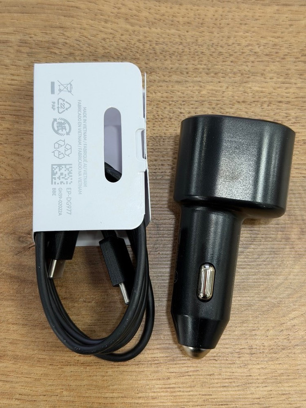 شارژر فندکی سامسونگ مدل EP-L5300 به همراه کابل USB-C | شارژر خودرو دو پورت 45W با Super Fast Charging 2.0