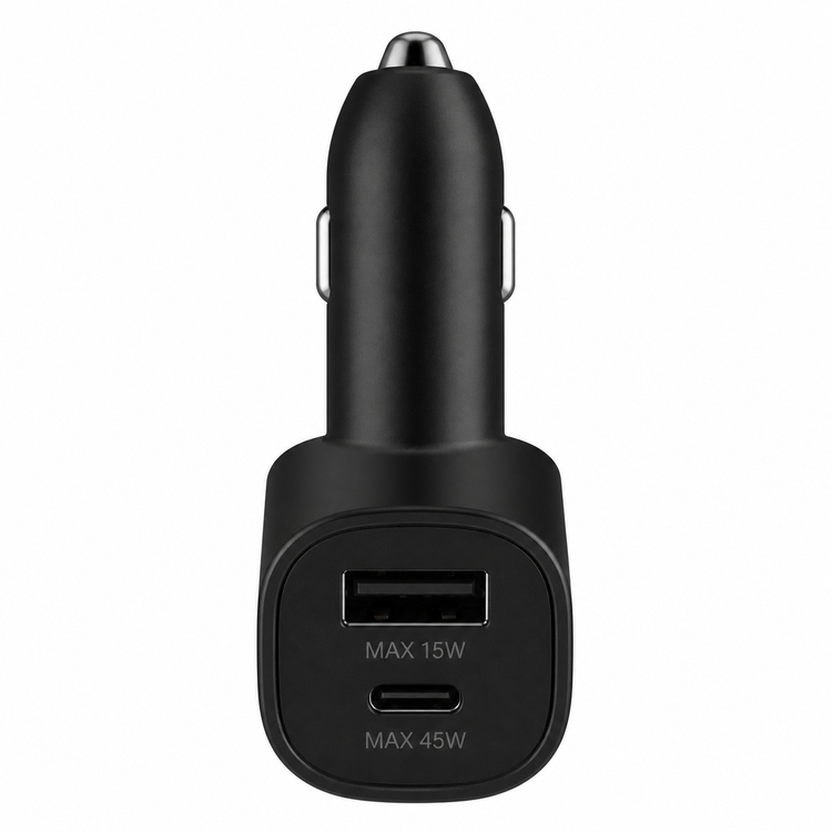 شارژر فندکی سامسونگ مدل EP-L5300 به همراه کابل USB-C | شارژر خودرو دو پورت 45W با Super Fast Charging 2.0