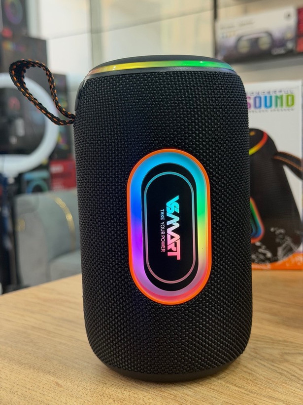 اسپیکر بلوتوثی VSMART مدل VS-801 | اسپیکر قدرتمند با بیس عمیق، نورپردازی RGB خیرهکننده، بلوتوث ۵.۳ و قابلیت TWS