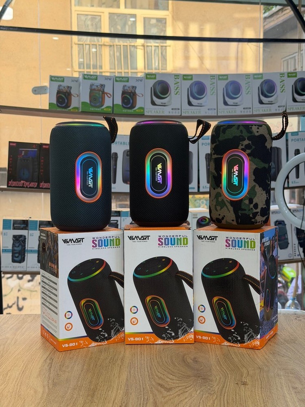 اسپیکر بلوتوثی VSMART مدل VS-801 | اسپیکر قدرتمند با بیس عمیق، نورپردازی RGB خیرهکننده، بلوتوث ۵.۳ و قابلیت TWS