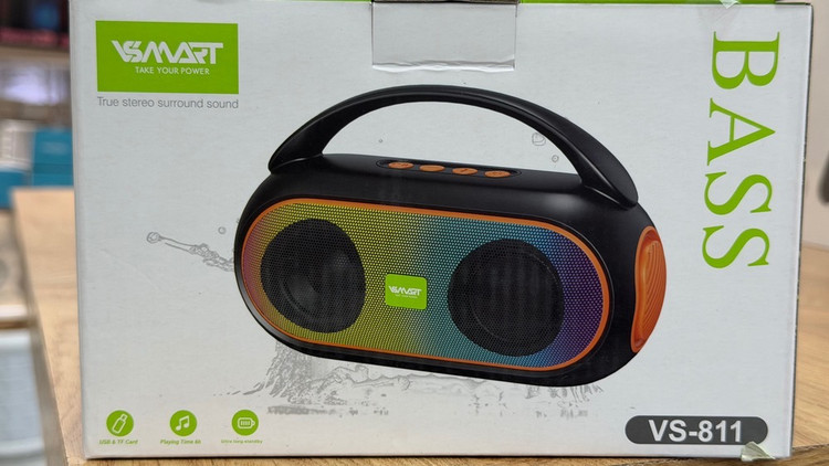 اسپیکر بیسیم VSMART مدل VS-811 | صدای استریو، نورپردازی RGB و توان 8 وات