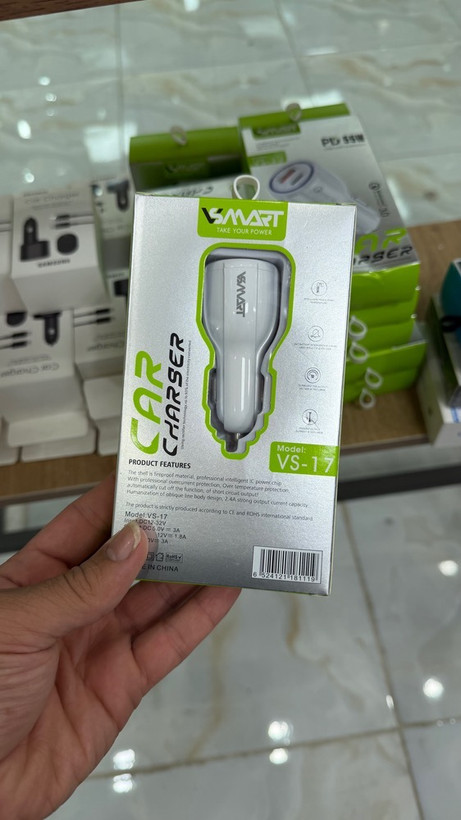 شارژر فندکی خودرو VSmart مدل VS-17 | توان ۵۵ وات PD & QC 3.0 | دارای حلقه نورانی