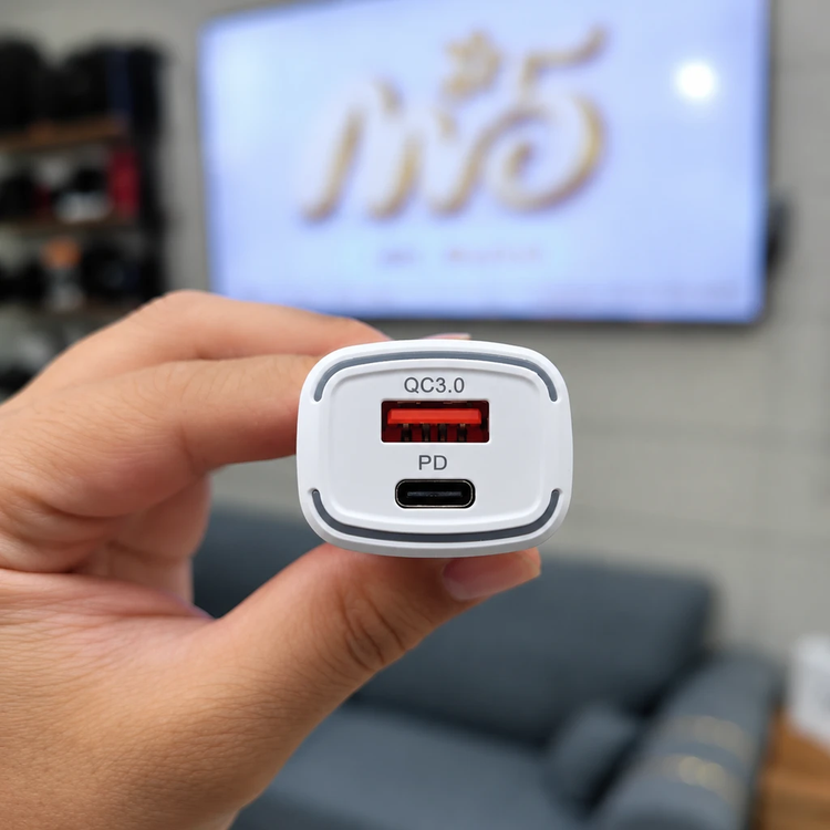 شارژر فندکی ۳۸ وات دو پورت (Type-C PD 20W + USB QC 3.0)