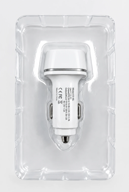 شارژر فندکی ۳۸ وات دو پورت (Type-C PD 20W + USB QC 3.0)