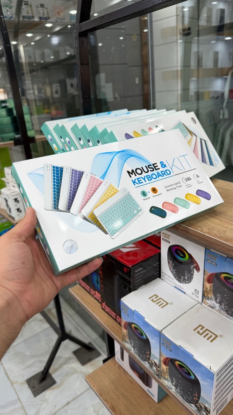 ست ماوس و کیبورد بیسیم بلوتوثی چندکاره (Multi-Device Bluetooth Kit) با نور پسزمینه RGB
