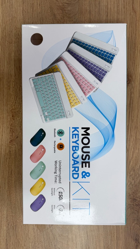 ست ماوس و کیبورد بیسیم بلوتوثی چندکاره (Multi-Device Bluetooth Kit) با نور پسزمینه RGB
